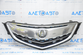 Grila radiatorului asamblată Acura TLX 15-17, zgâriată, lovită, nisip.