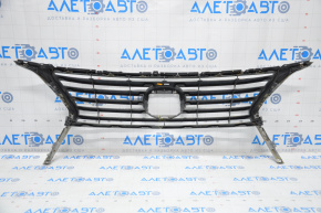 Grila radiatorului Lexus RX350 RX450H 13-15, deteriorată, cu suportul moliilor rupt, crăpături, grilă ruptă