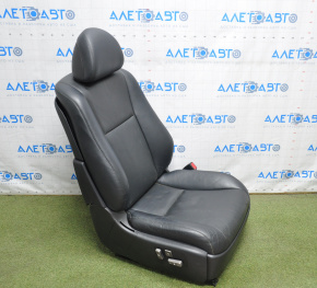 Scaun de pasager pentru Lexus LS460 LS600h 07-09 cu airbag, electric, piele neagră, suport de fixare rupt.