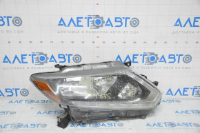 Farul din față dreapta Nissan Rogue 14-16, gol, cu halogen, cu bec.