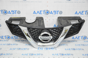 Grila radiatorului Nissan Rogue 14-16 fără cameră cu emblema, zgâriată