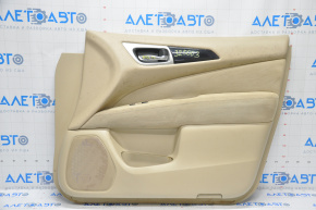 Capacul ușii, cartela din față dreapta Nissan Pathfinder 13-20, material textil bej, pentru curățare chimică.