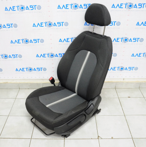 Scaun șofer Hyundai Sonata 20- fără airbag, manual, material textil negru cu gri.