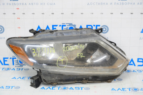 Far dreapta față Nissan Rogue 14-16, gol, halogen, combustibil, suport rupt.