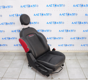 Scaun de pasager Fiat 500X 16-18 cu airbag, electric, piele neagră cu inserții roșii