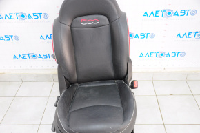 Scaun de pasager Fiat 500X 16-18 cu airbag, electric, piele neagră cu inserții roșii