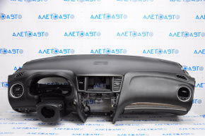 Торпедо передняя панель с AIRBAG Infiniti JX35 QX60 13-15 дорест BOSE, черн с бард и накл слом решет, царапины