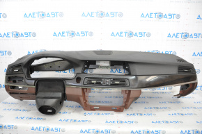 Torpedo panoul frontal cu AIRBAG BMW 5 F10 11-16 negru cu proiecție de noapte utilă crom, vopsea, rugina, cartuș pirat, ars.