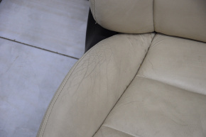 Scaun de pasager Toyota Avalon 13-18 cu airbag, electric, încălzire, piele bej, crăpături în piele.