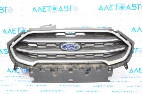 Grila radiatorului Ford Ecosport 18-22, complet cu emblema, argintie, zgariata.