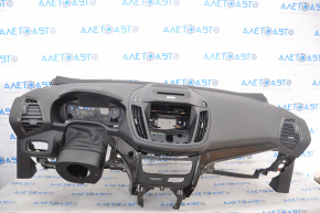 Torpedo panoul frontal cu AIRBAG Ford Escape MK3 17-19 restilizat, negru, sub display mare, suport rupt.