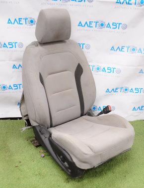 Scaun de pasager Chevrolet Camaro 16- fără airbag, electric, din material textil, gri, necesită curățare chimică.