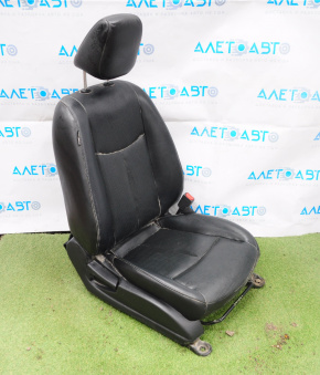 Scaun de pasager Nissan Leaf 13-17 fără airbag, încălzire, piele neagră.