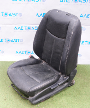 Scaun șofer Nissan Leaf 13-17 fără airbag, manual, încălzire, piele neagră, fără tetieră.