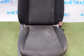 Scaun de pasager Nissan Leaf 13-17 fără airbag, manual, material textil negru, fără suport pentru cap, pentru curățare