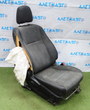 Scaun de pasager Toyota Highlander 14-16 fără airbag, manual, combi negru, uzat