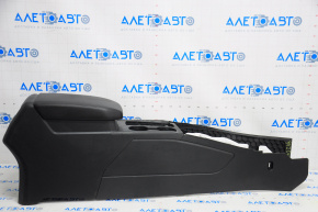 Консоль центральная подлокотник и подстаканники VW Atlas 18-23 кожа, черная, царапины