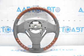 Руль голый Lexus GS300 GS350 06-07 кожа серая под красное дерево, протерта кожа, царапины