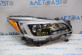 Farul din față dreapta pentru Subaru Legacy 15-17, model gol, cu halogen, reflector negru, suportul este rupt.