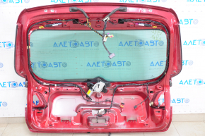 Ușa portbagajului goală cu geam VW Tiguan 09-17 roșu LA3T, cu o îndoitură, cu cablu și cu brațul ștergătorului.