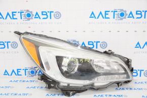 Farul din față dreapta pentru Subaru Legacy 15-17, gol, pre-restilizare, halogen, reflector negru.