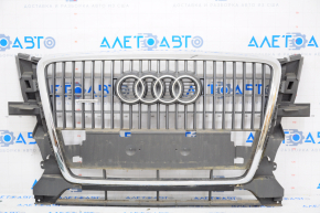 Решетка радиатора grill Audi Q5 8R 09-12 дорест, вздулся хром