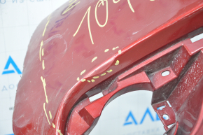 Бампер передний голый Nissan Murano z52 15-18 дорест красный оторвана правая часть, надломы креплений, надрывы, запилен, примят