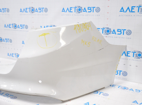 Бампер задний голый Ford Fusion mk5 13-18 под парктроники, белый надрывы, замят угол, сломаны крепления