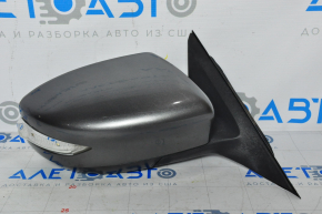 Зеркало боковое правое в сборе Nissan Altima 13-18 5 пинов, поворотник, графит, разбит поворотник, прижато