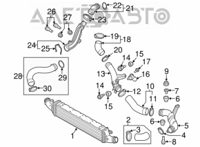 Furtun de aer dreapta spate VW Jetta 11-18 USA 1.8T