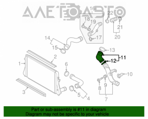 Furtun de aer stânga spate VW Jetta 11-18 SUA 1.8T