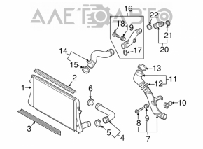 Furtun de aer stânga spate VW Jetta 11-18 SUA 1.8T