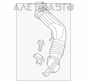 Воздуховод Ford Escape MK3 13-19 1.6T от фильтра, две части