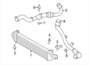 Патрубок правый Ford Escape mk3 13-16 1.6T пластик, 2 части