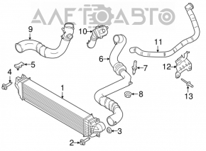 Патрубок на интеркулер правый Ford Fusion mk5 13-16 2.0T