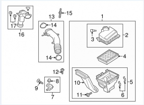 Conducta de aer Ford Edge 15-18 2.0T de la filtru