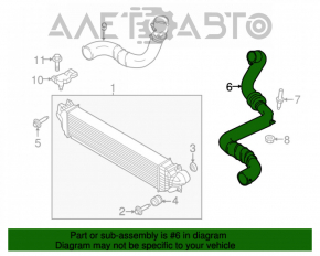Патрубок на интеркулер левый Ford Fusion mk5 13-16 2.0T только резина