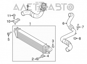 Патрубок на интеркулер левый Ford Fusion mk5 13-16 2.0T только резина