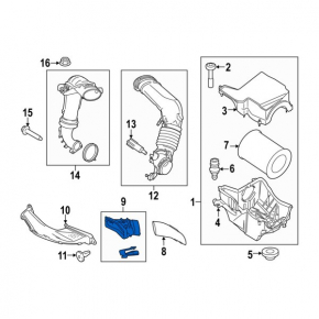 Conducta de aer Ford Escape MK3 13-19 1.6T, 2.5 de la admisie de aer