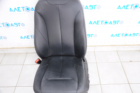 Scaun șofer BMW 3 F30 12-18 cu airbag, electric cu memorie, piele neagră.