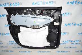 Capacul ușii, cartela frontală dreapta Ford Edge 15-18 negru, piele, defect de fixare