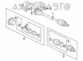 Articolul de transmisie a arborelui de transmisie din față stânga pentru VW Passat b7 12-15 USA 2.0TDI, manșonul este rupt