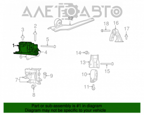 Pernele motorului dreapta Jeep Compass 11-16 2.0, 2.4, AWD, FWD