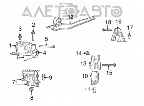 Pernele motorului dreapta Jeep Compass 11-16 2.0, 2.4, AWD, FWD