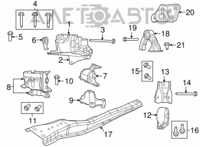 Pernele motorului stâng Jeep Compass 11-16 2.0, 2.4, AWD, FWD