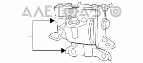 Pernele motorului stânga Jeep Compass 11-16 2.0, 2.4, AWD, FWD, crăpată.