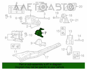 Perna motorului stânga Jeep Patriot 11-17, crăpată