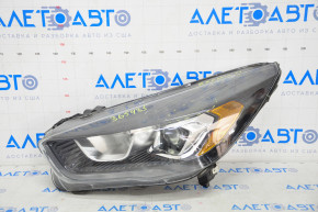 Far stânga față asamblată Ford Escape MK3 17-19 restilizată, halogen + led, întunecată, lac util