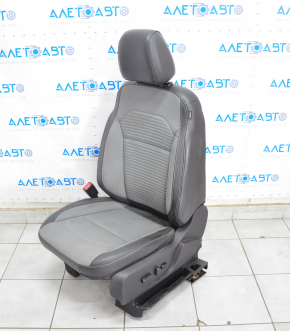 Scaun șofer Ford Escape MK3 13-19 cu airbag, electric, piele + material textil, negru-gri, sub protecție chimică.