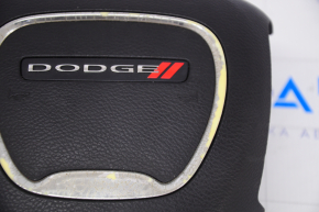 Airbag-ul de siguranță în volanul șoferului pentru Dodge Challenger 15-19, negru, cu crom decolorat